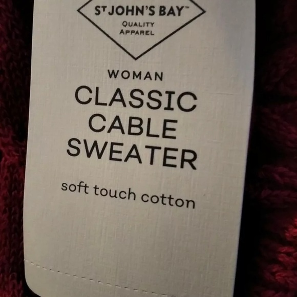 New!!St John’s Bay Cotton Cable Knit Women's Sweater V-Neck Size 2X red pepper - Picture 7 of 7